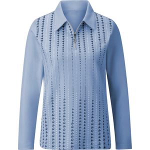 Poloshirt - Bleu Gedessineerd - 100% Katoen - Lange Mouwen