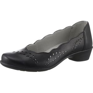 airsoft modern+ - Pumps - Zwart - Gladleer - Imitatieleer - Blokhak 4 cm