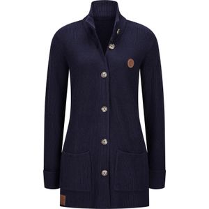 Dames Lang gebreid vest in marine