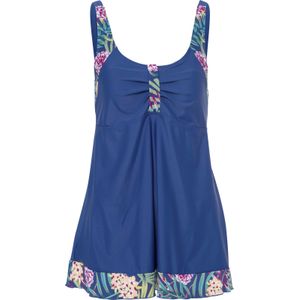 Dames - Tankini-bovenstuk - Koningsblauw - Jurkjesmodel - Verstelbare Bandjes