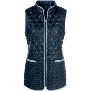 Dames Bodywarmer - Marine - Met Contrastkleurige Paspels en Voering