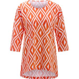 Longshirt - Oranje/Ecru - 100% Katoen - Gedessineerd