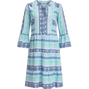 Dames Gelaagde jurk in lichtblauw/jeansblauw bedrukt