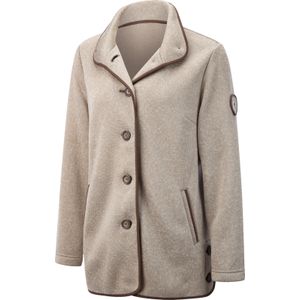 Dames Fleecejack in sesam gemêleerd