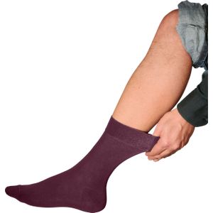 Enkelsokken - Bordeaux - 78% Katoen, 20% Polyamide, 2% Elastaan - 3 Paar