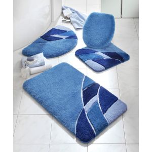 Look - Gedessineerd - Toiletmat - Blauw - Rechthoekig