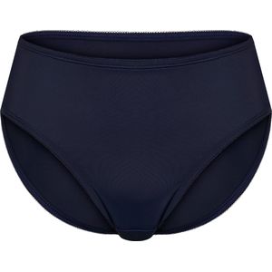 Dames Jazzpants in wit/marine bedrukt + marine