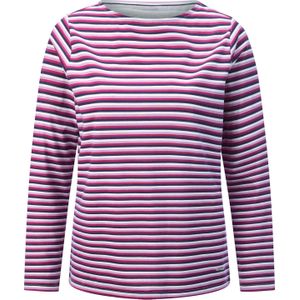 Dames Shirt met lange mouwen in magenta/marine gestreept