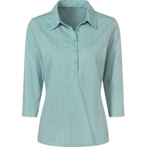 Dames Poloshirt in salie/zacht mint bedrukt
