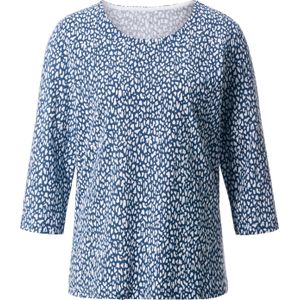 Jeansblauw - Longsleeve - 100% Katoen - Gedessineerd