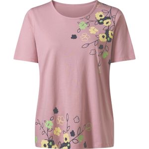 Dames Shirt met korte mouwen in roze/marine