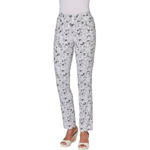 Dames Bengalinebroek in lichtgrijs/steengrijs bedrukt