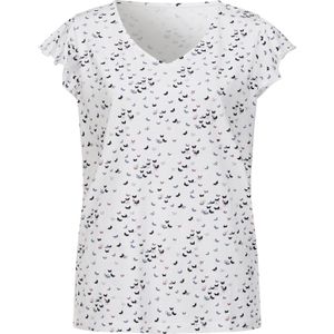 T-shirt - Ecru/Marine - 100% Katoen - Gedessineerd