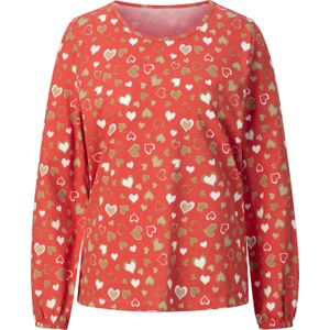 Dames Shirt met lange mouwen in terra/camel bedrukt