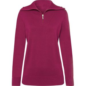 Schipperstruien - Wijnrood - 100% Katoen - Ritssluiting - Lange Mouwen