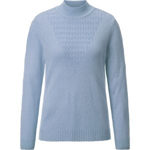 Pullover - Lichtblauw - 100% Polyacryl - Lange Mouwen - Staande Kraag