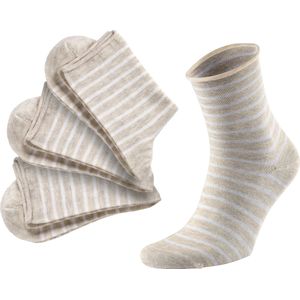Huissokken - Beige Mêlee - 3 Paar - 59% Katoen, 22% Polyester, 18% Polyamide, 1% Elastaan