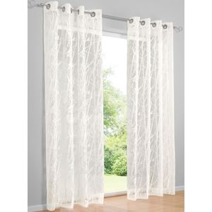 Decoratieve vitrage in wit