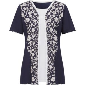 Classic Basics - 2-in-1-shirt - Marine/ecru - 100% Katoen