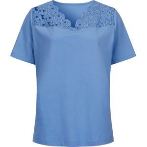 Dames Shirt met korte mouwen in hemelsblauw