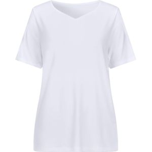 T-shirt - Wit - 95% Viscose 5% Elastaan - Korte Mouwen