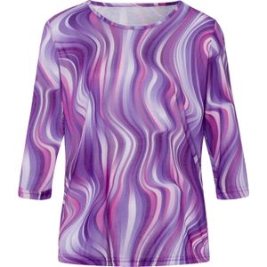 Dames Shirt met lange mouwen in paars/fuchsia geprint