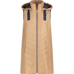 Dames Lang vest in camel