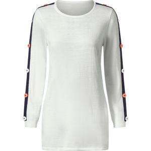 Dames Lange pullover in wit/marine
