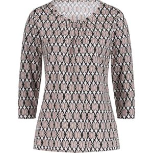 Dames Shirt met print in ecru/poudre bedrukt