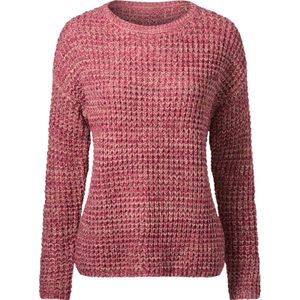 Dames Pullover met lange mouwen in papaja/fuchsia gemêleerd