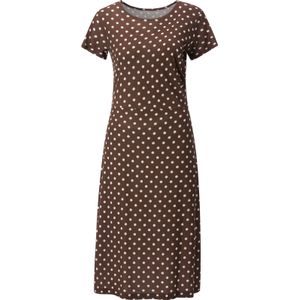Jerseyjurken - Choco-ecru Gedessineerd - 100% Viscose - Korte Mouwen