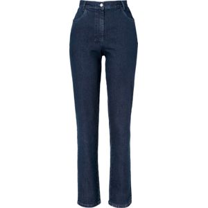 Jeans - Blue-stonewashed - Katoen - Opgestikte Zakken - Comfortabele Taillehoogte