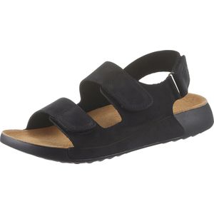 Nubuckleer - Zwart - Sandalen - Klittenbandsluiting - Breed