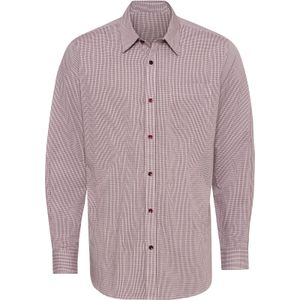 Overhemd - Bordeaux Geruit - 100% Katoen - Lange Mouwen