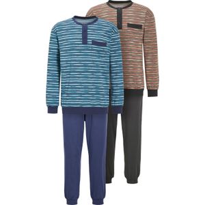 Pyjama Set - Streepdessin - Batiklook - Effen Broek - Single-Jersey