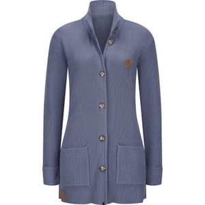 Dames Lang gebreid vest in duivenblauw