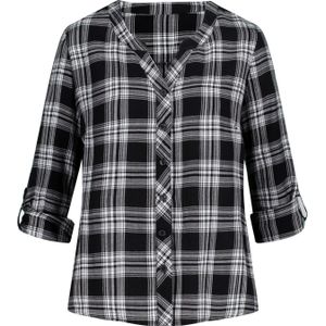 Geruite blouse in zwart/wit geruit