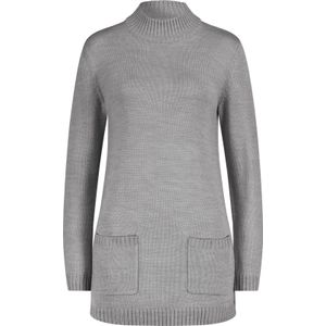 Lange pullover in steengrijs/gemêleerd