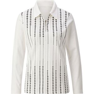 Ecru Poloshirt - Gedessineerd - 100% Katoen