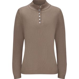 Dames Trui met opstaande kraag in sesam