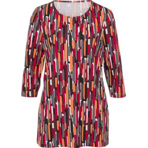 Dames Lang shirt in antraciet/oranje bedrukt