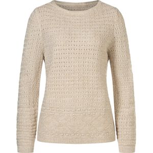 Dames Ajourpullover in zand/ecru gemêleerd