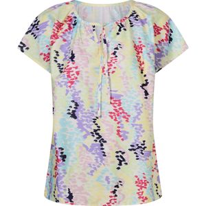 Dames Comfortabele blouse in citroen-lavendel bedrukt