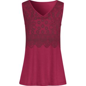 Dames Shirttop in framboos/bordeaux