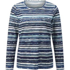 Dames Shirt met lange mouwen in marine-ozean-bedruckt