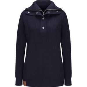 Schipperstrui - Marine - Katoen/Polyacryl - Ritssluiting/Drukknoop