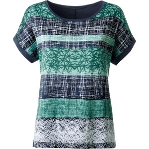 Dames Shirt met korte mouwen in groen geprint