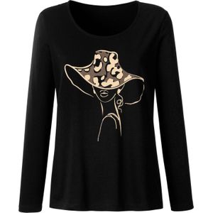 Dames Shirt met lange mouwen in zwart