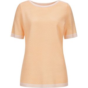 Gebreide Trui - Abrikoos - 100% Polyacryl - Gedessineerd Gestreept