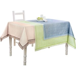 BMIDRUT Vintage vierkante gehaakte kanten tafelkleden voor bruiloft, huis en feest, tafeldecoratie, wit